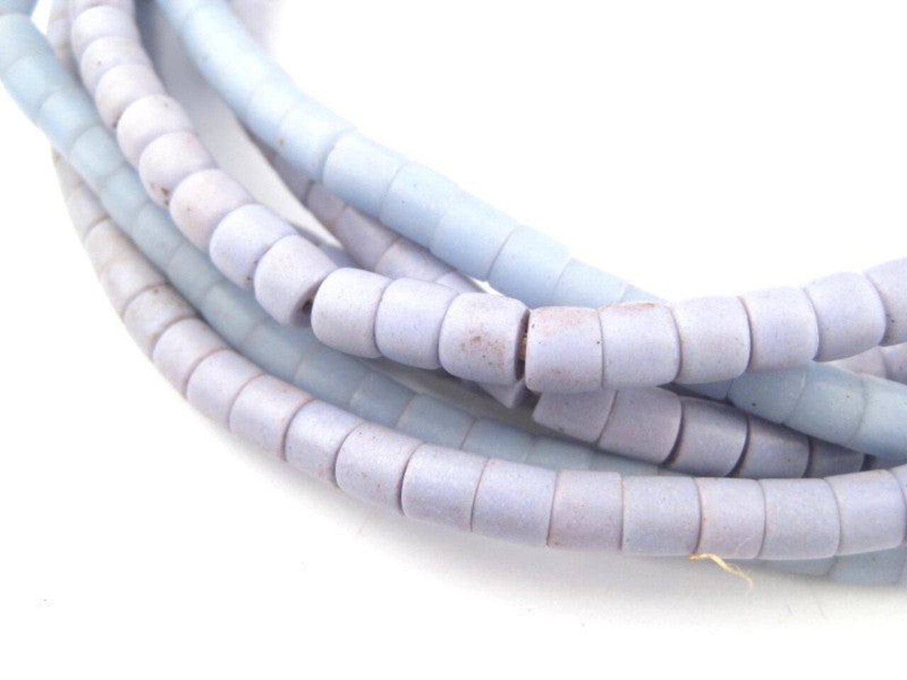 The Bead Chest Baby Blue Turkana Beads: Authentic East African Tribal Glass Beads from Kenya